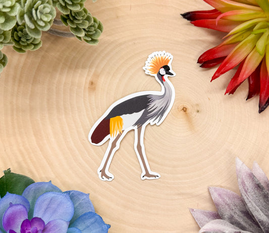 Grey Crowned Crane Sticker