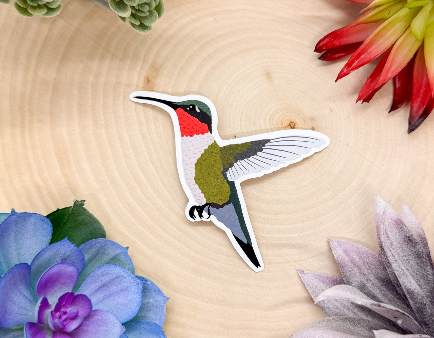 Ruby Throated Hummingbird Sticker