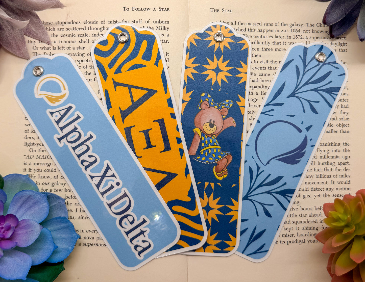Alpha Xi Delta Bookmarks Set Of 4