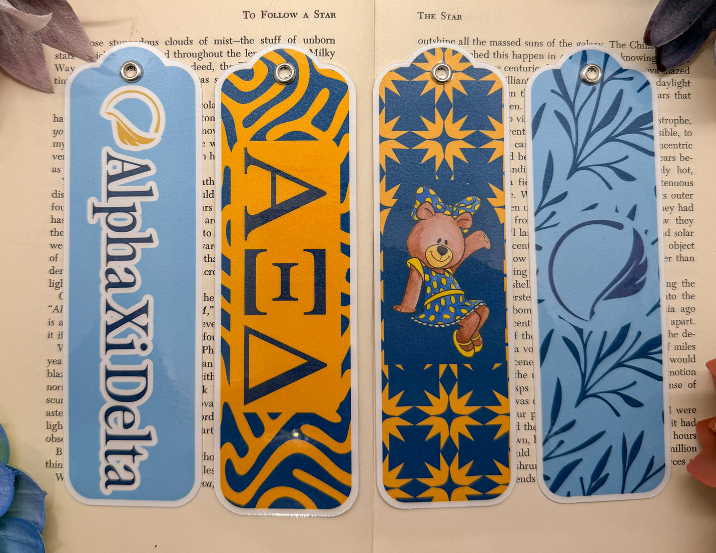 Alpha Xi Delta Bookmarks Set Of 4