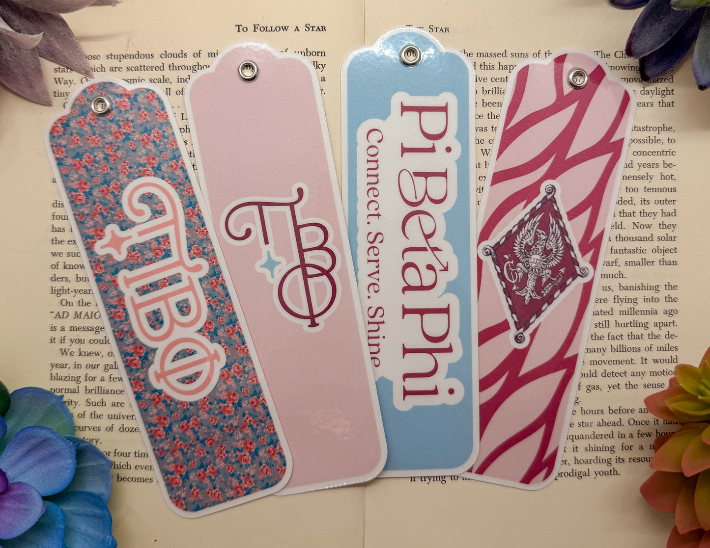 Pi Beta Phi Bookmarks Set Of 4