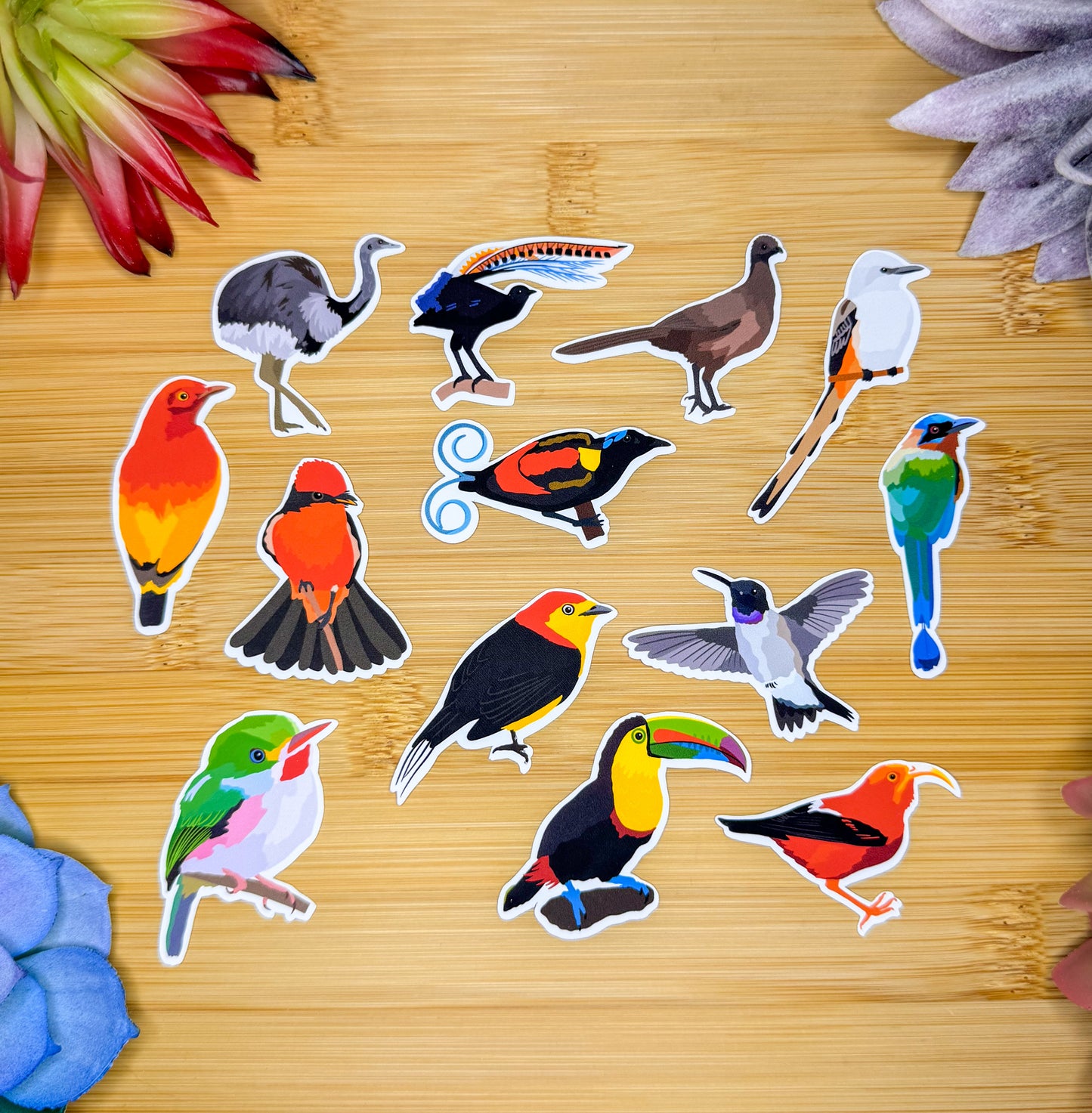 Mini Tropical Birds Sticker Pack 2