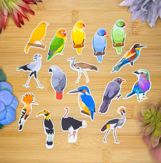 Mini African Birds Sticker Pack