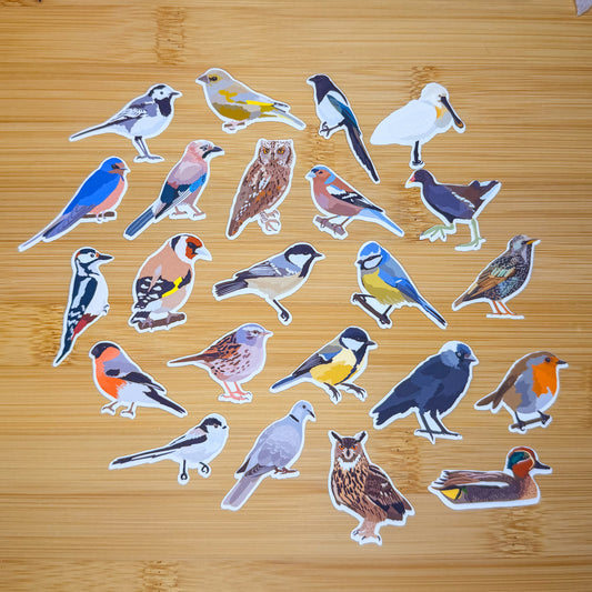 Mini Eurasian Backyard Birds Sticker Pack