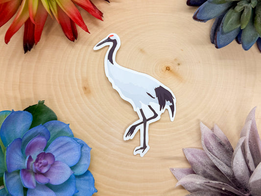 Red Crowned Crane Sticker