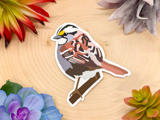 White Throated Sparrow Sticker