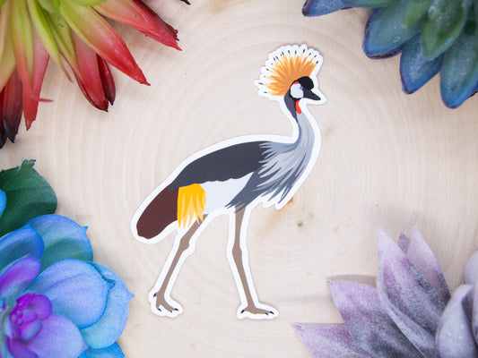 Grey Crowned Crane Sticker