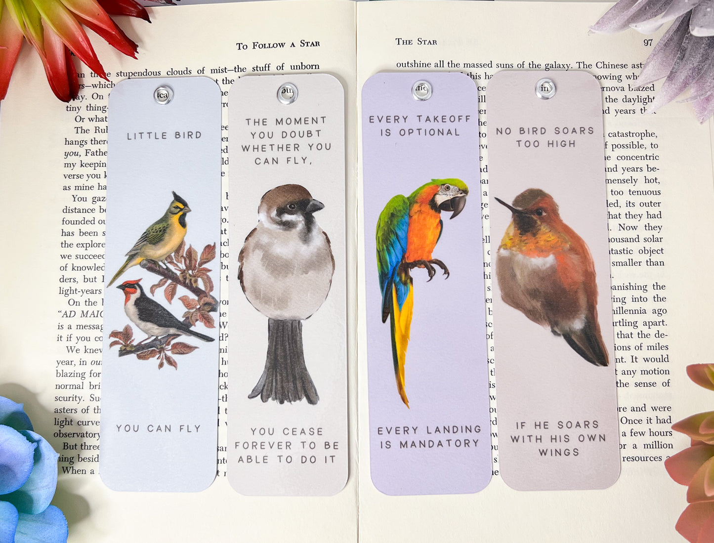 Bird Bookmarks Set Of 4