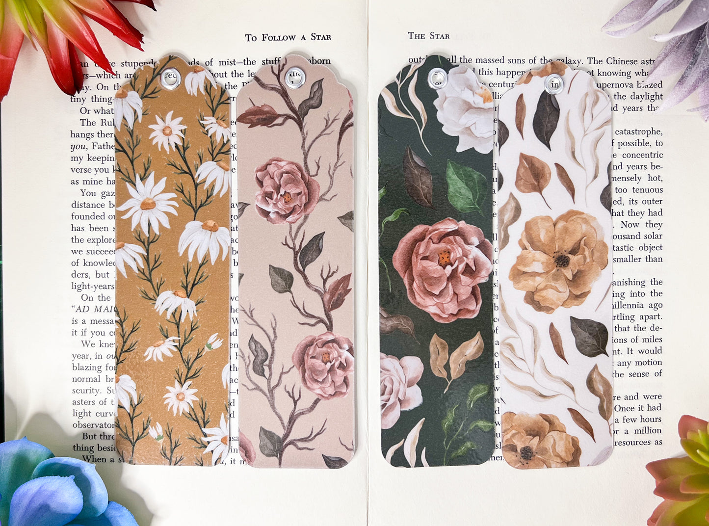 Floral Bookmarks Set Of 4