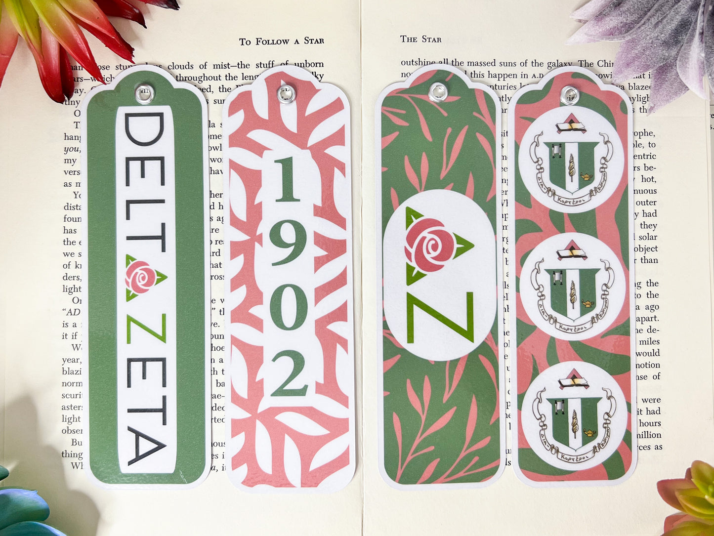 Delta Zeta Bookmarks Set Of 4