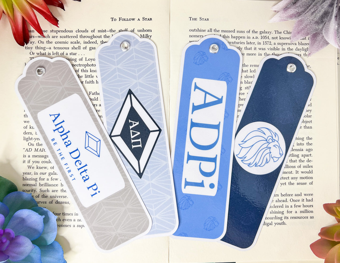 Alpha Delta Pi Bookmarks Set Of 4