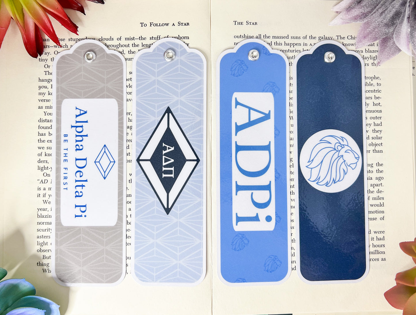 Alpha Delta Pi Bookmarks Set Of 4