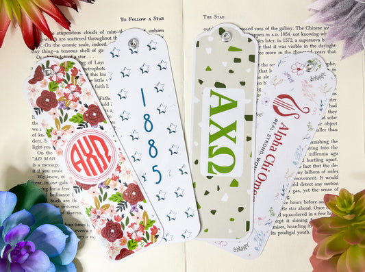 Alpha Chi Omega Bookmarks Set Of 4