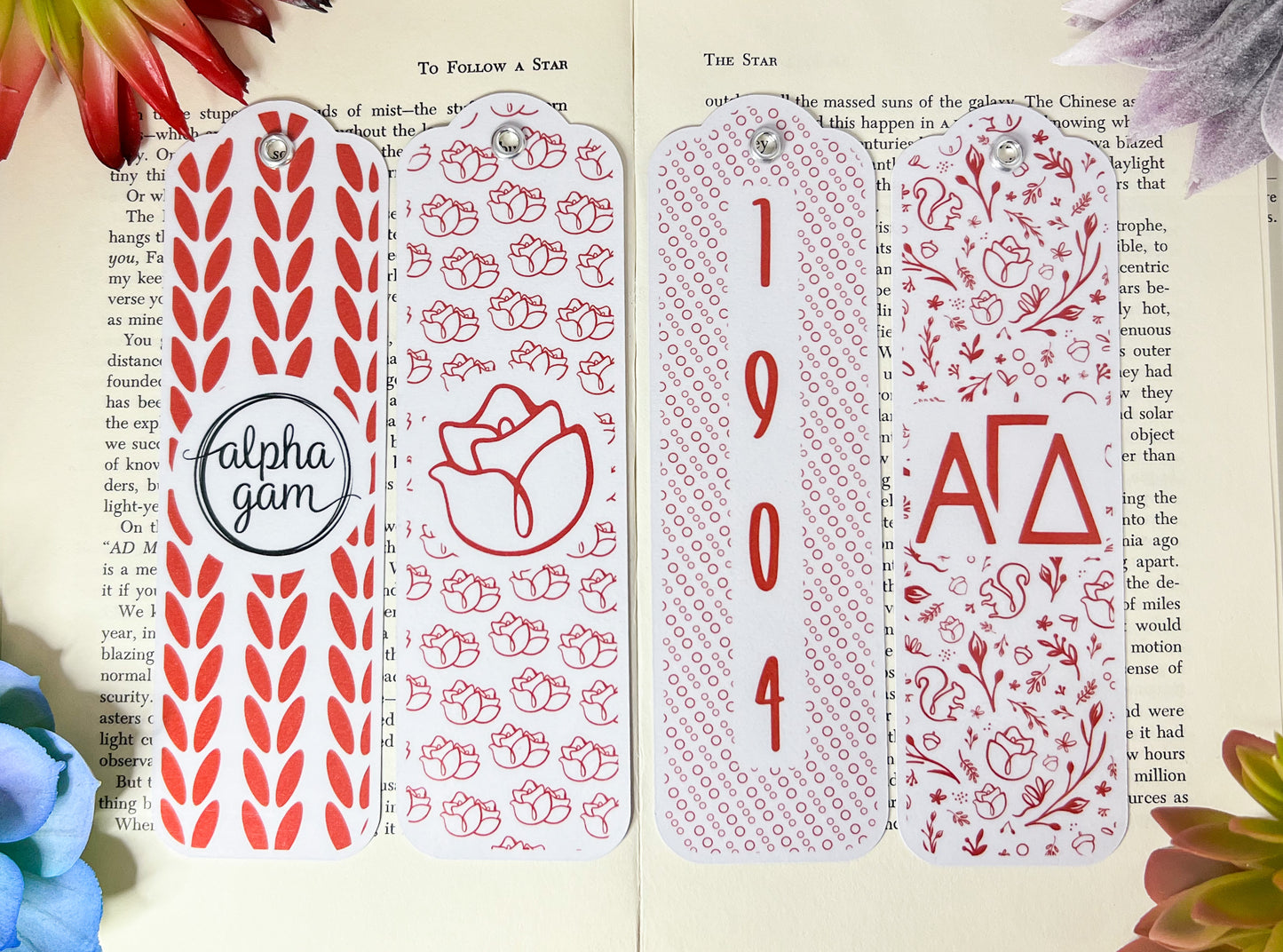 Alpha Gamma Delta Bookmarks Set Of 4