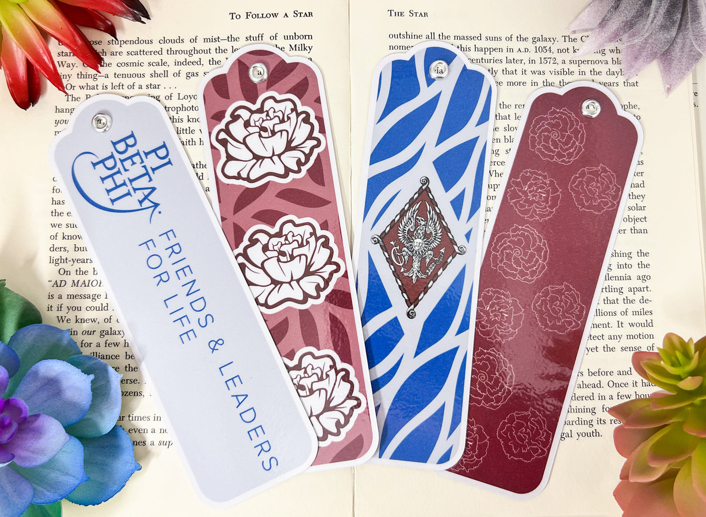 Pi Beta Phi Bookmarks Set Of 4