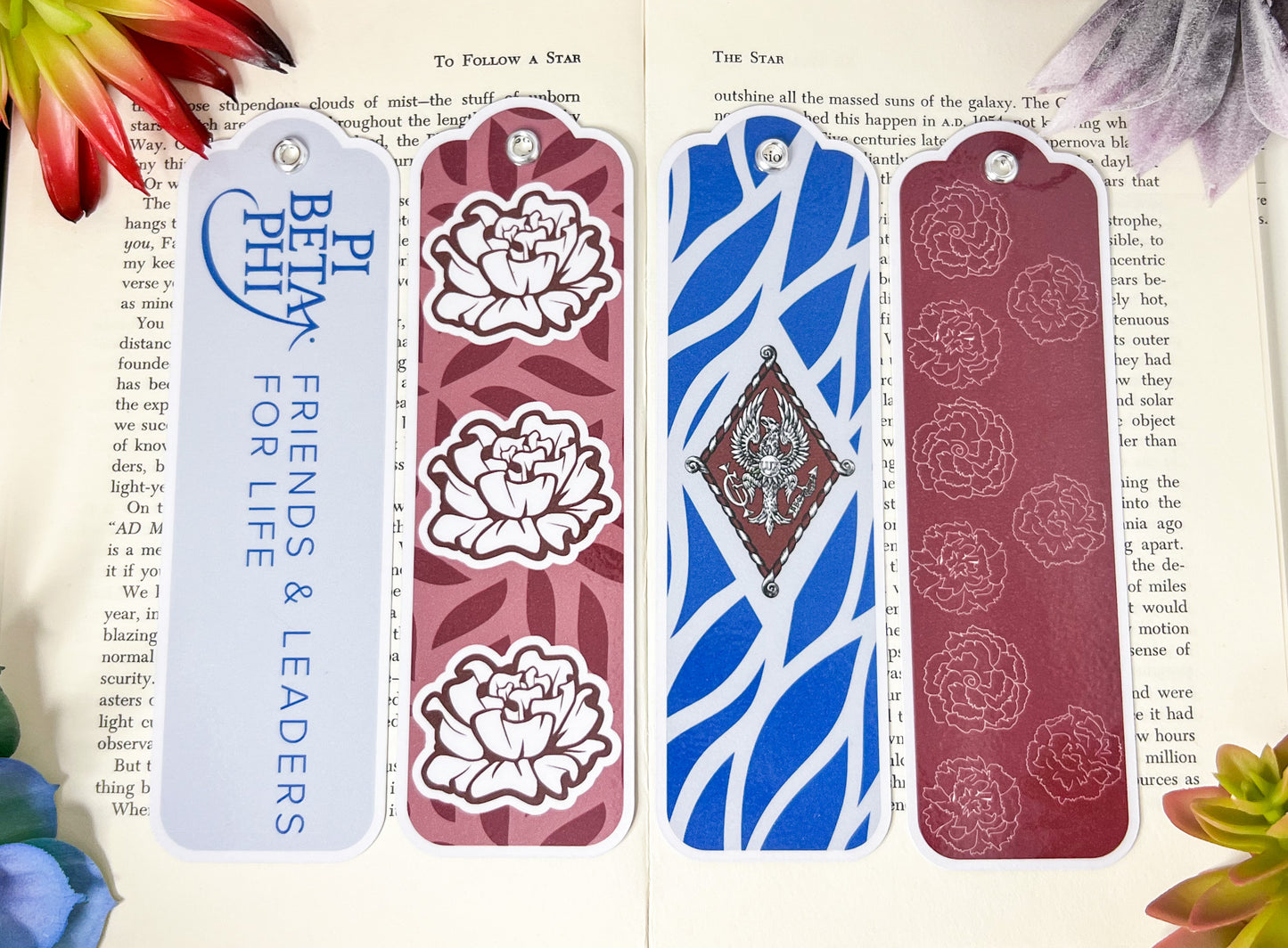 Pi Beta Phi Bookmarks Set Of 4