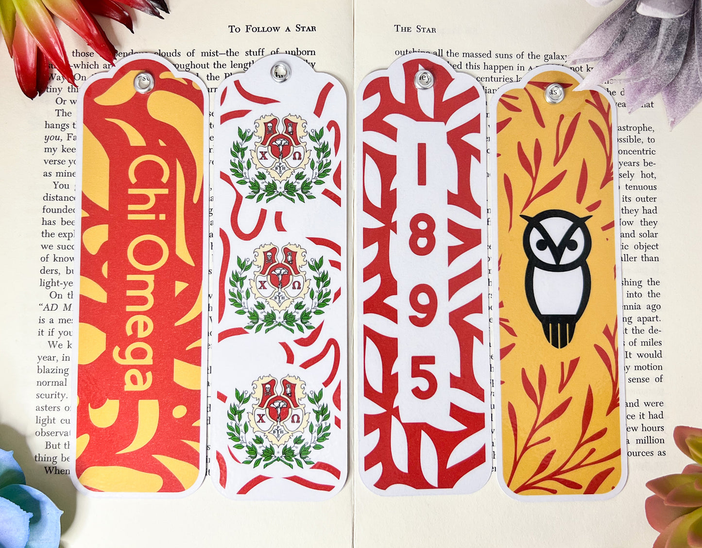 Chi Omega Bookmarks Set Of 4