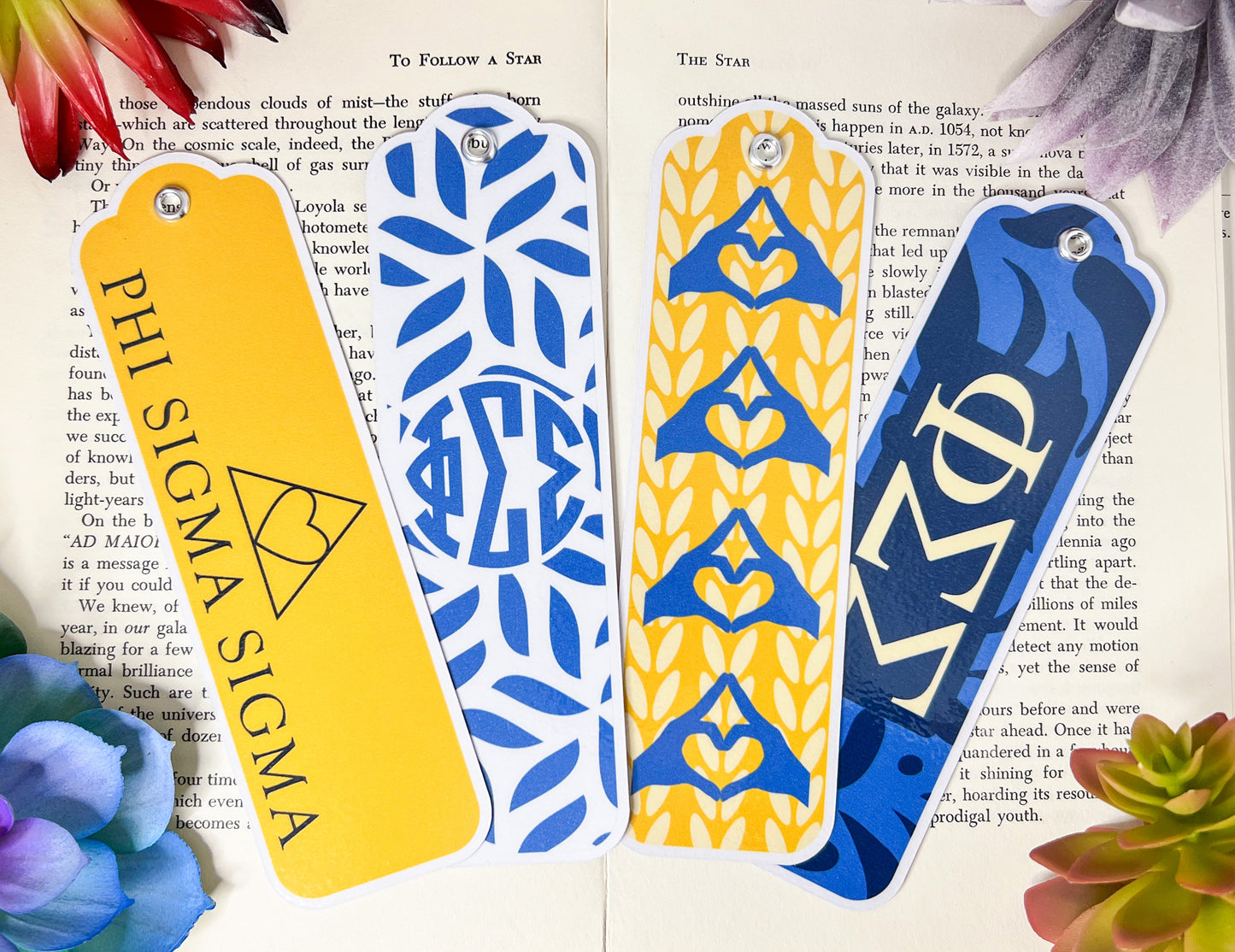 Phi Sigma Sigma Bookmarks Set Of 4