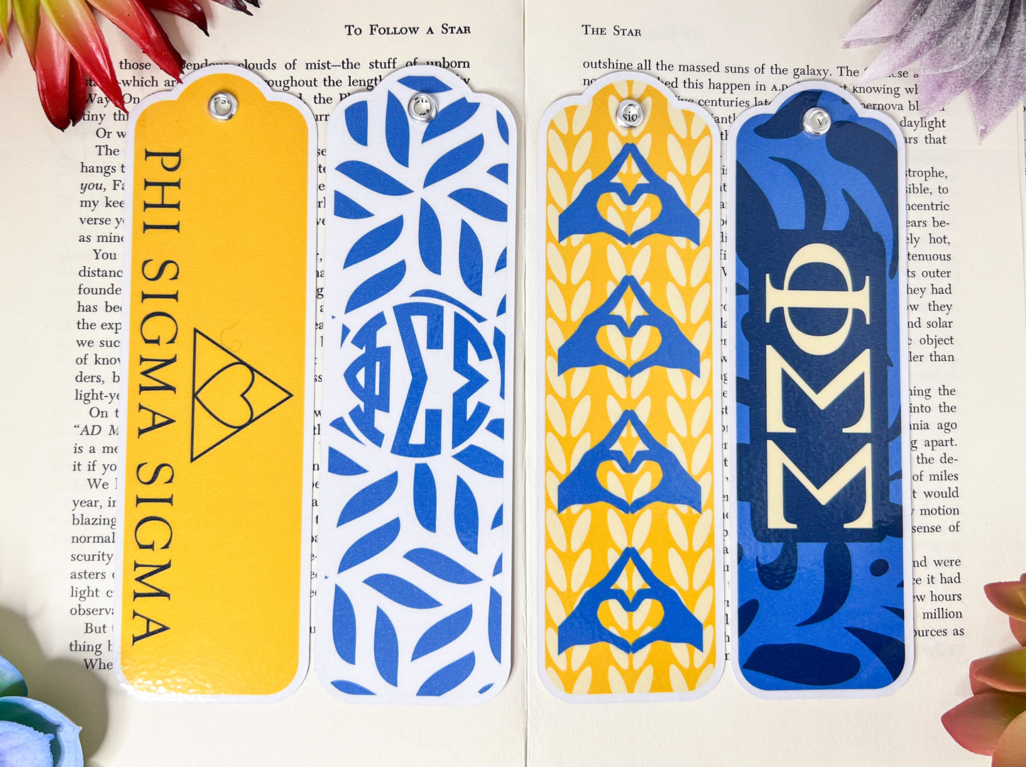 Phi Sigma Sigma Bookmarks Set Of 4