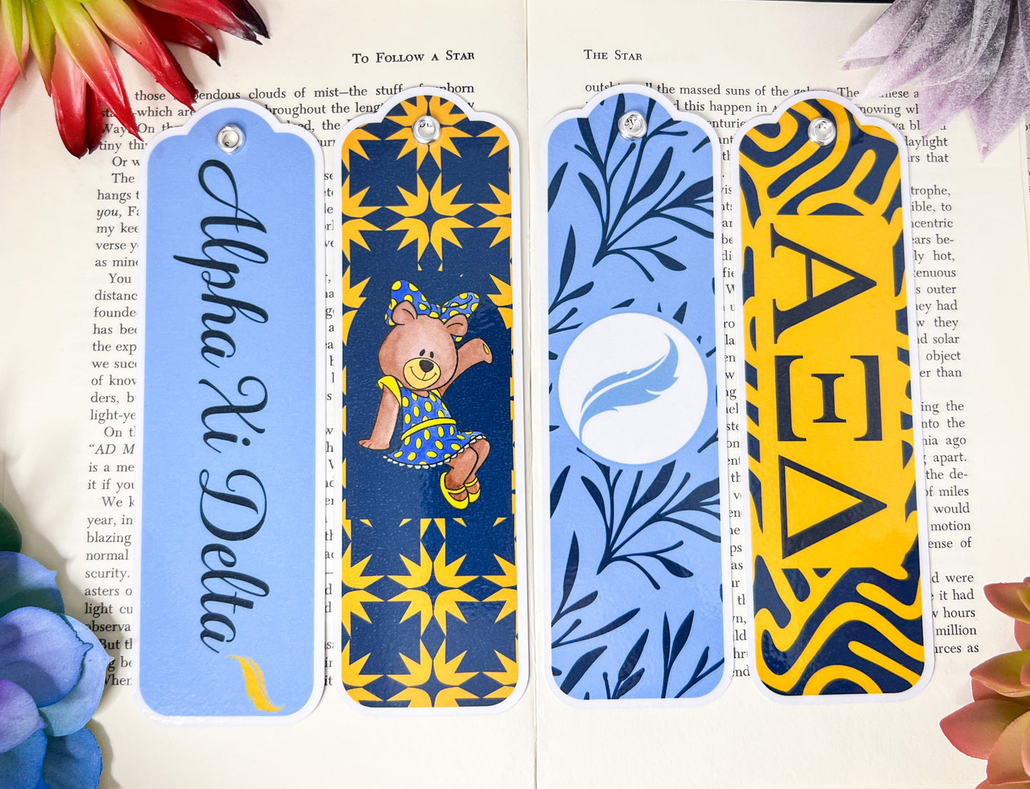 Alpha Xi Delta Bookmarks Set Of 4