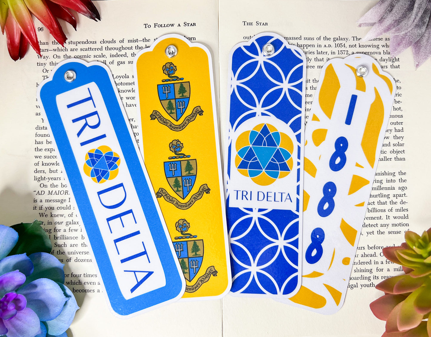 Tri Delta Bookmarks Set Of 4