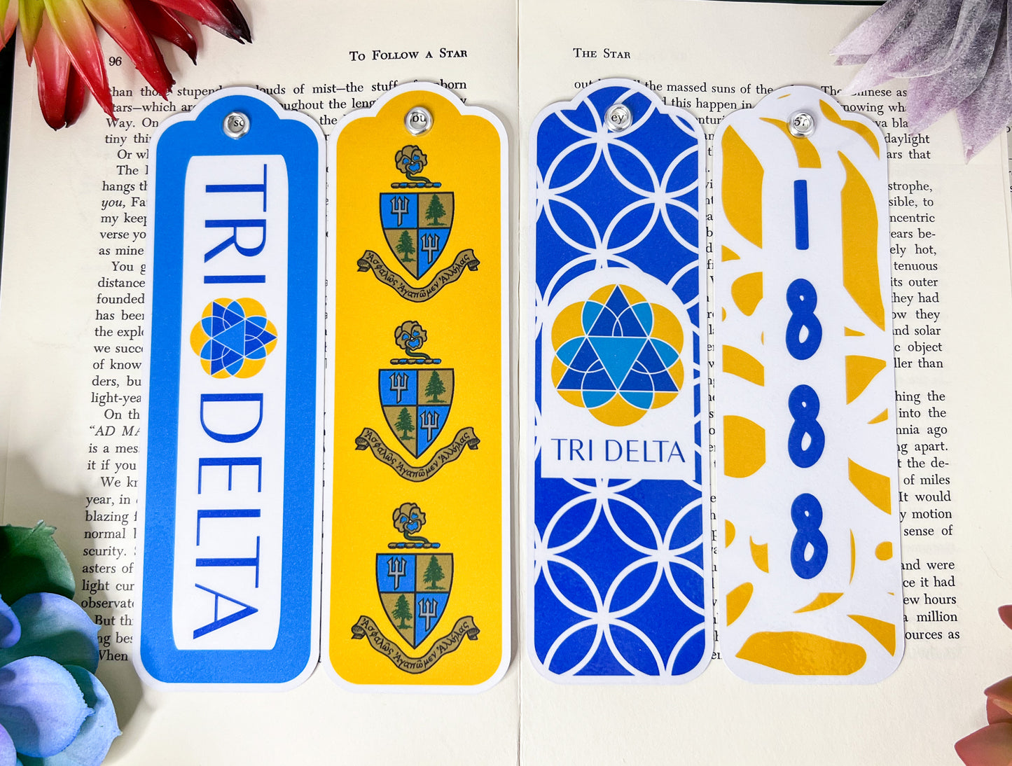 Tri Delta Bookmarks Set Of 4