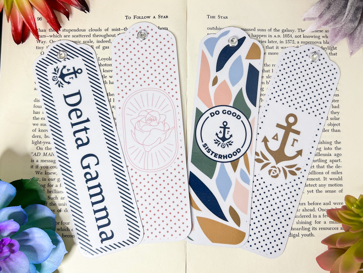 Delta Gamma Bookmarks Set Of 4