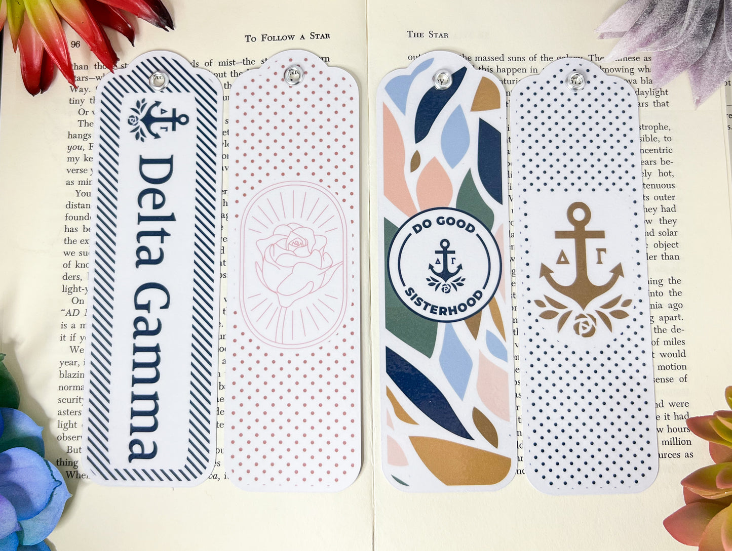 Delta Gamma Bookmarks Set Of 4