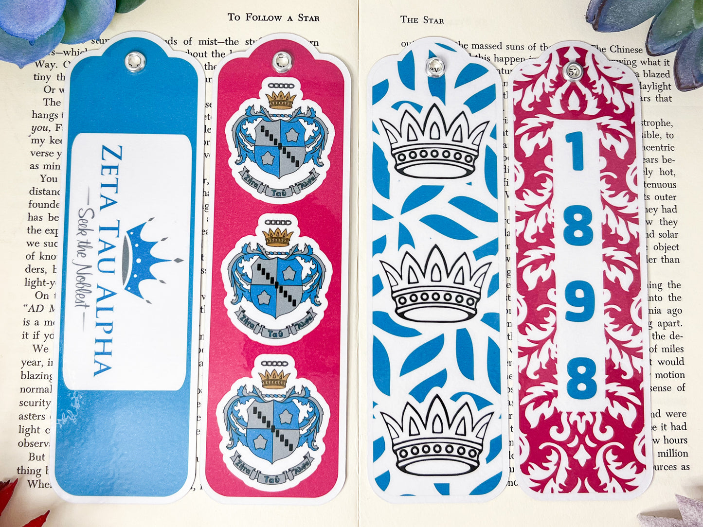 Zeta Tau Alpha Bookmarks Set Of 4