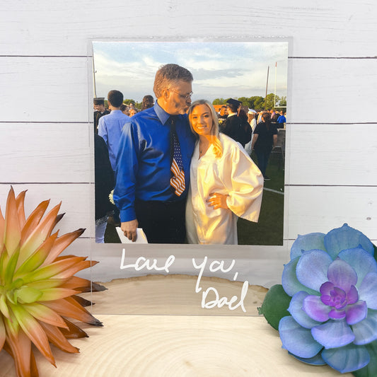 Custom Handwriting Acrylic Plaque With Photo