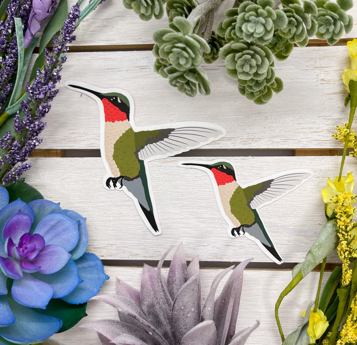 Ruby Throated Hummingbird Sticker